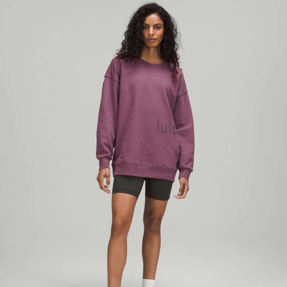 Lululemon Perfectly Oversized Graphic Crew Neck Sweatshirt - Women's 8 - Purple